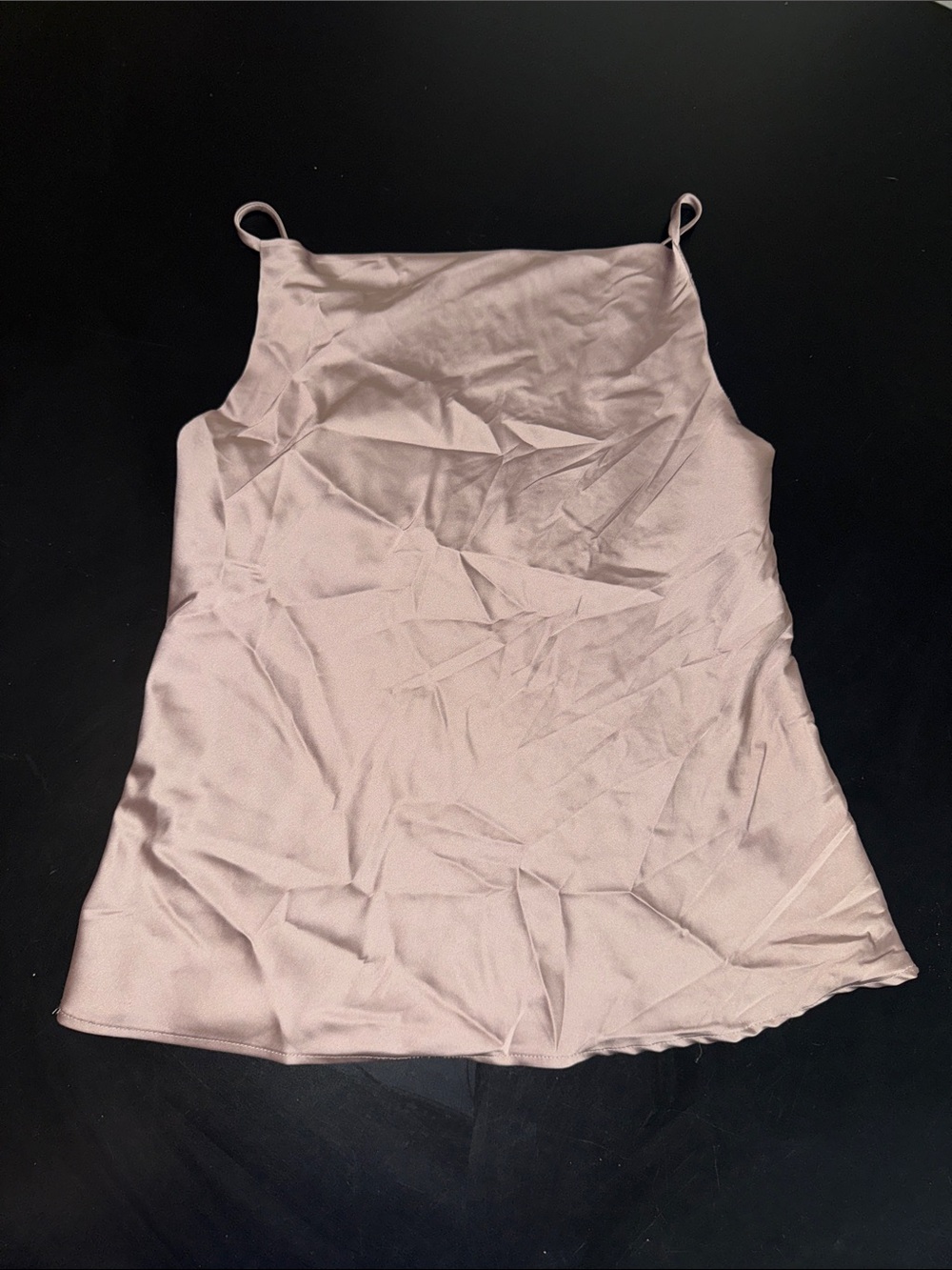 LA MIEL Dusty Pink Satin Cowl Cami Top